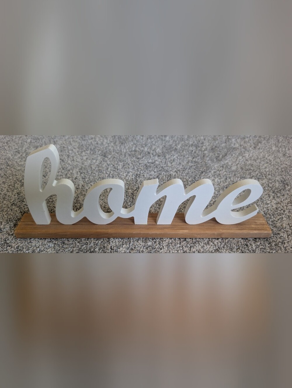 Wooden White and Brown Home Sign Home Decor Accent